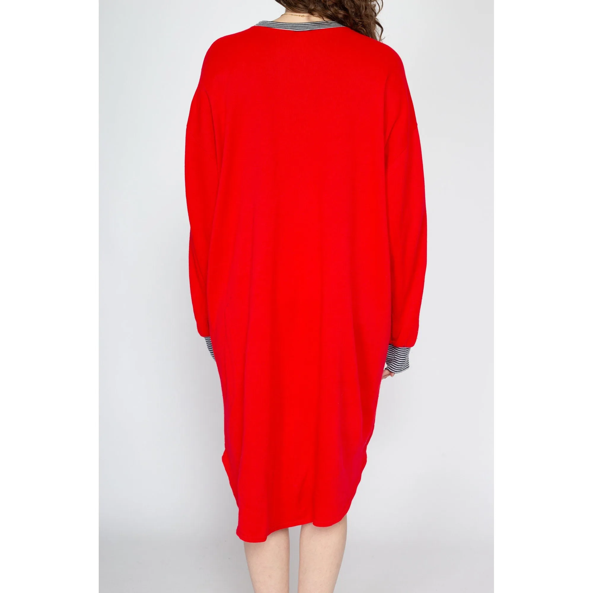 1X 80s Mickey Mouse Red Sweatshirt Dress