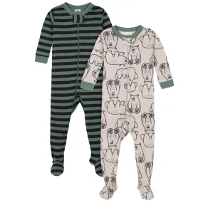 2-Pack Baby & Toddler Boys Bear Snug Fit Footed Cotton Pajamas