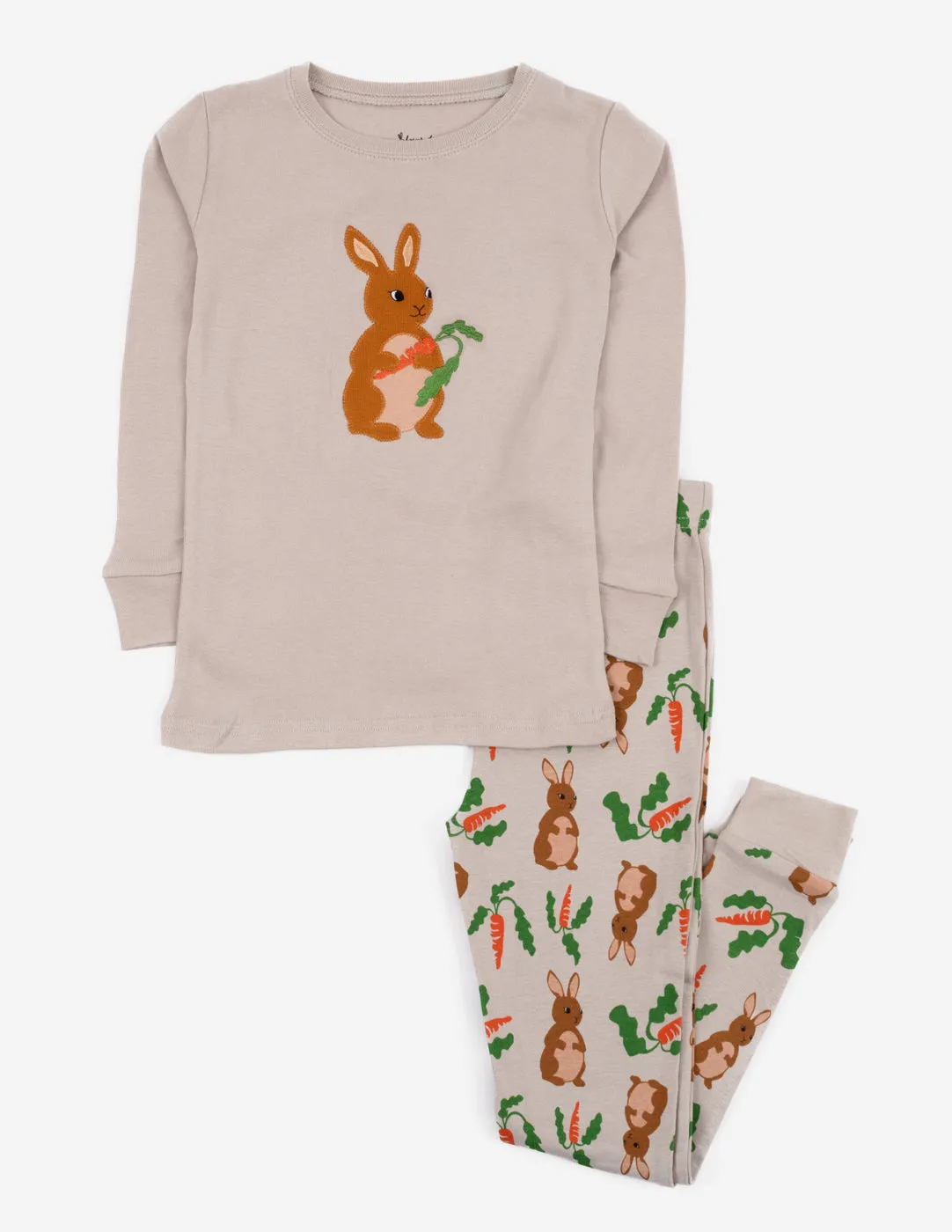 Beige Bunny Rabbit Cotton Pajamas