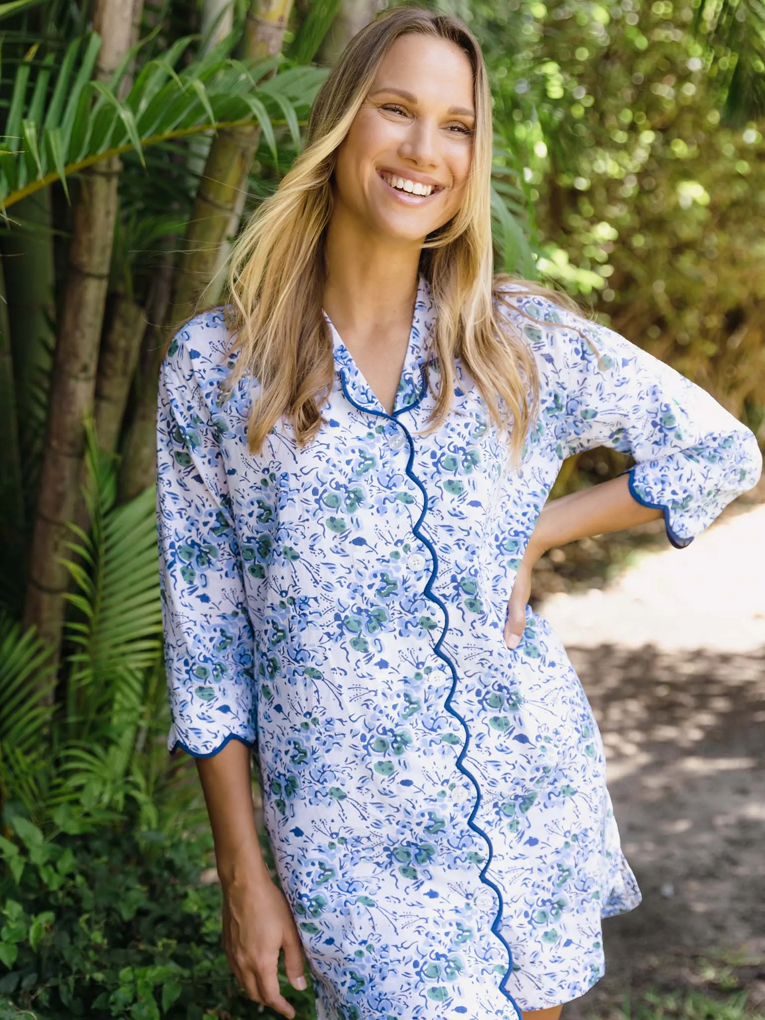 Blue Floral Nightshirt