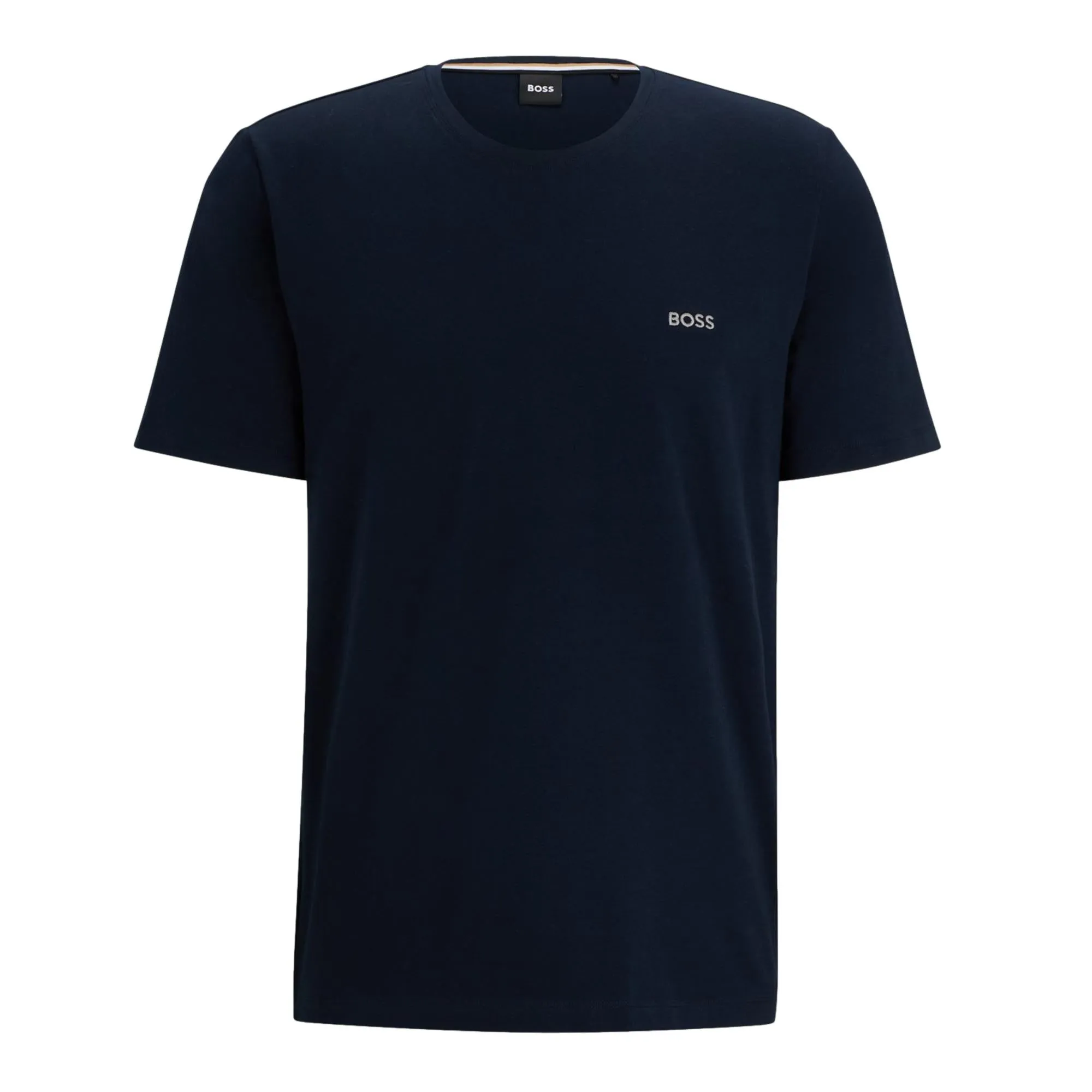 BOSS Men Mix & Match Stretch-Cotton Regular Fit T-Shirt With Logo Detail - Dark Blue