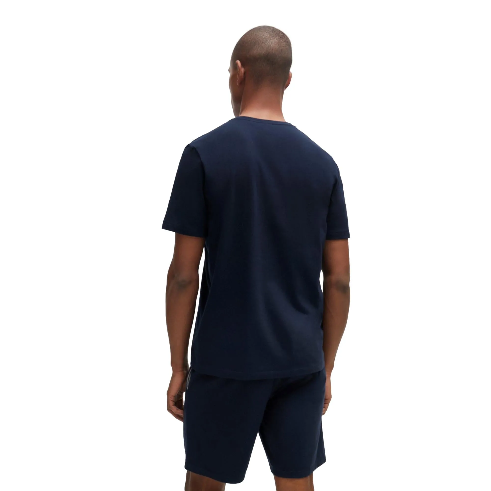 BOSS Men Mix & Match Stretch-Cotton Regular Fit T-Shirt With Logo Detail - Dark Blue