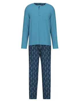 Calida Niagara Blue Relax Choice Men's 100% Supima Cotton Pajamas