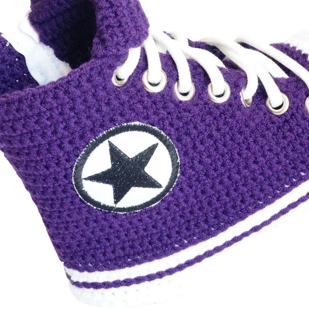 Converse Sneakers Purple Slippers Soft Plush House Shoes Socks