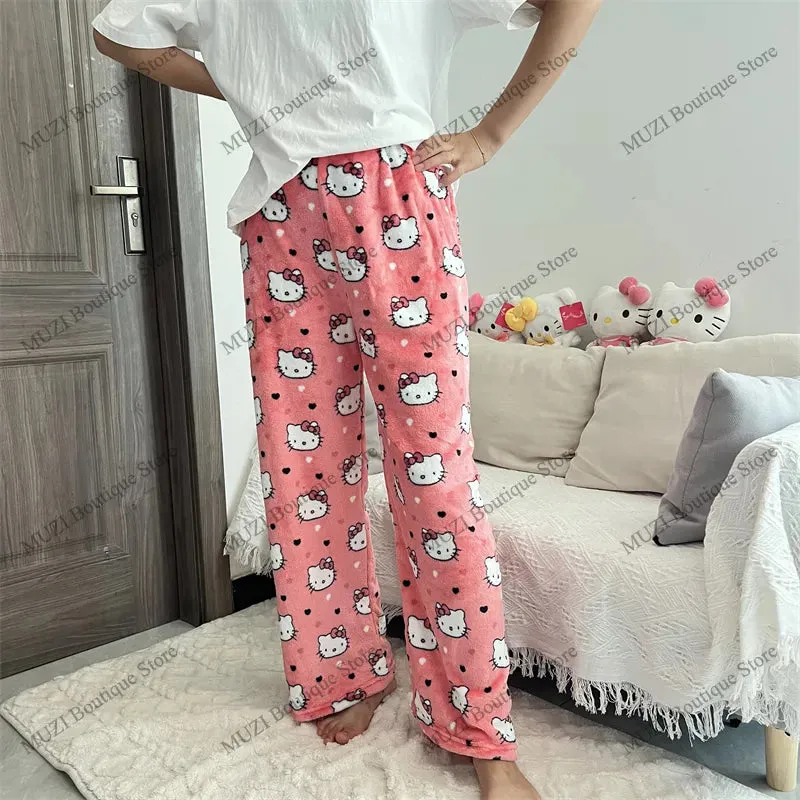 Cozy Holiday Kawaii Kitty Pajama Pants