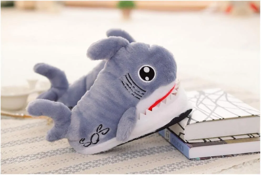 Cozy Shark Plush Slippers