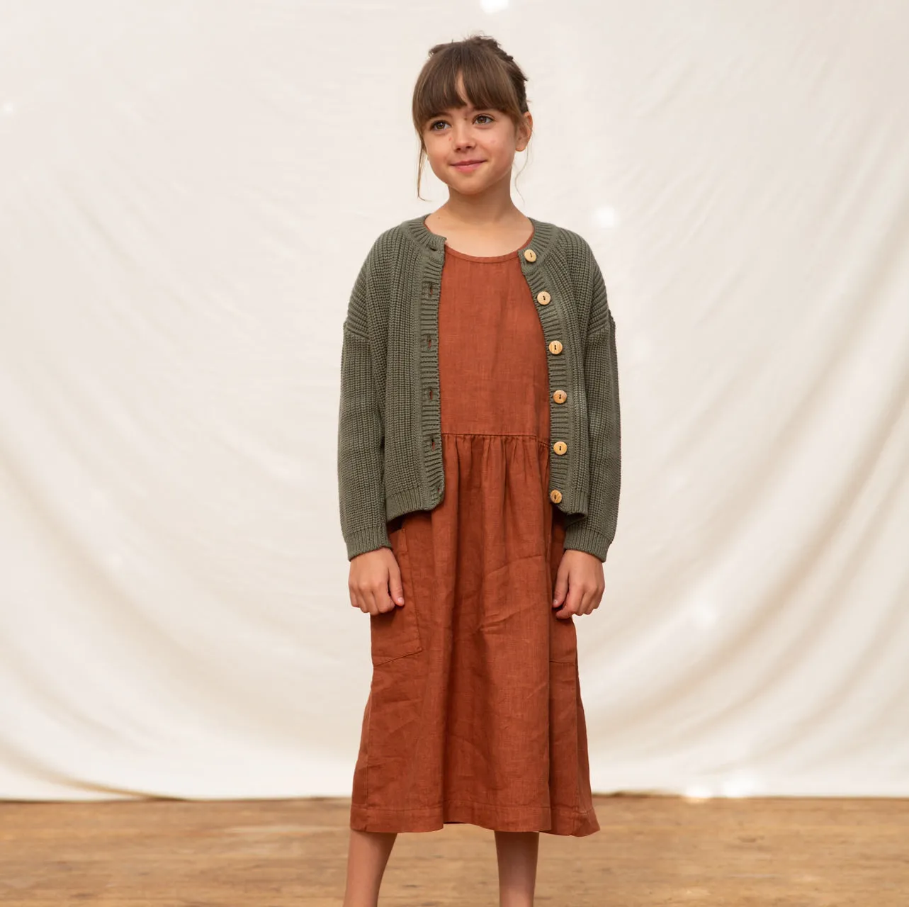 Eden Dress in 100% Linen - Milk (3-10y)