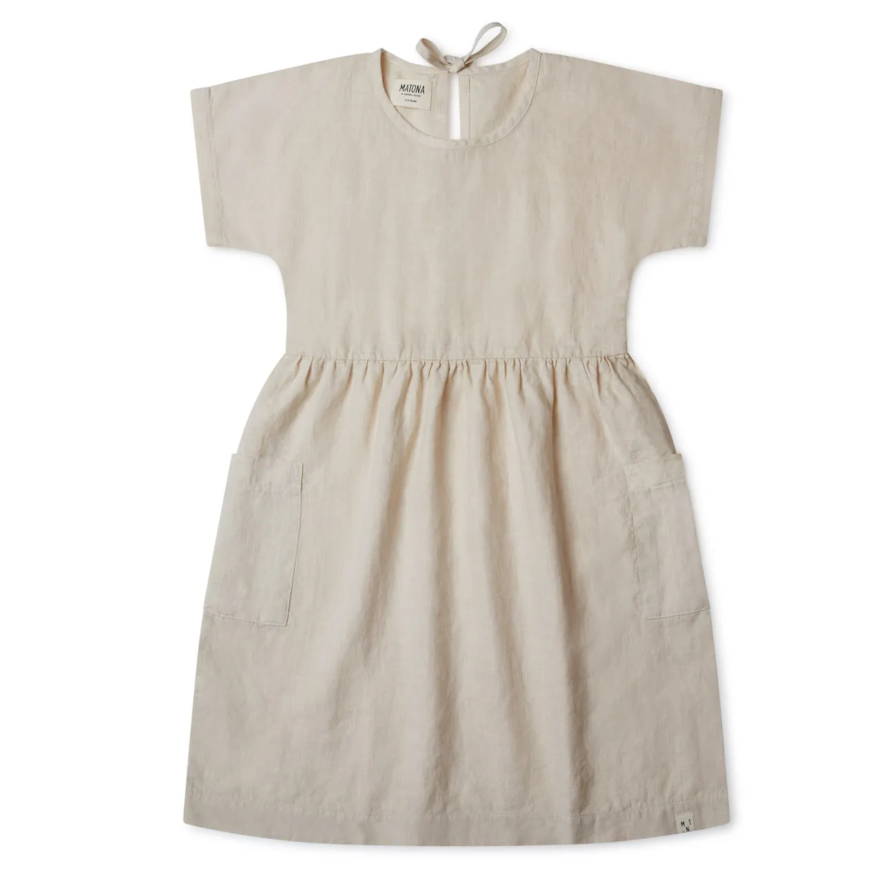 Eden Dress in 100% Linen - Milk (3-10y)