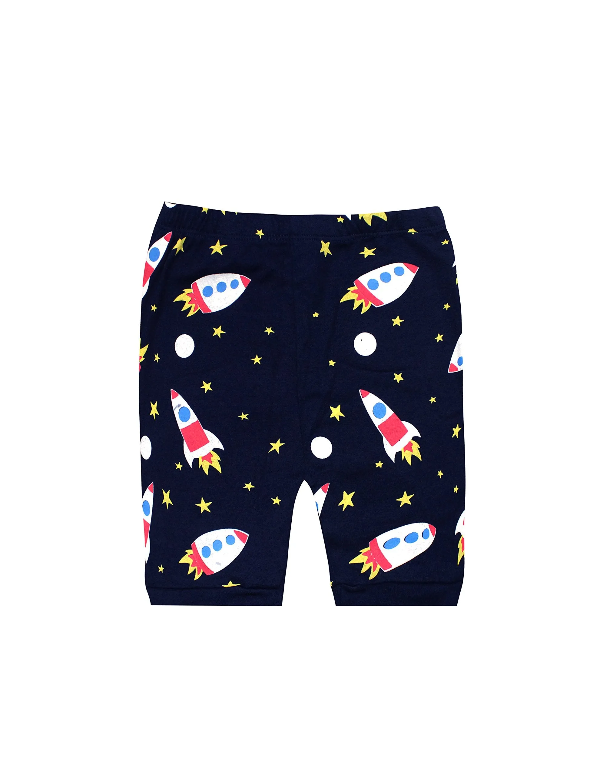 Elowel Boys Shorts Space Rocket 2 Piece Pajamas Set 100% Cotton (Size Toddler-10Y)