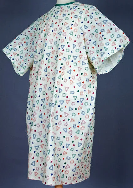 Geo-print 3X Tieside Patient Gown (12 Pack)