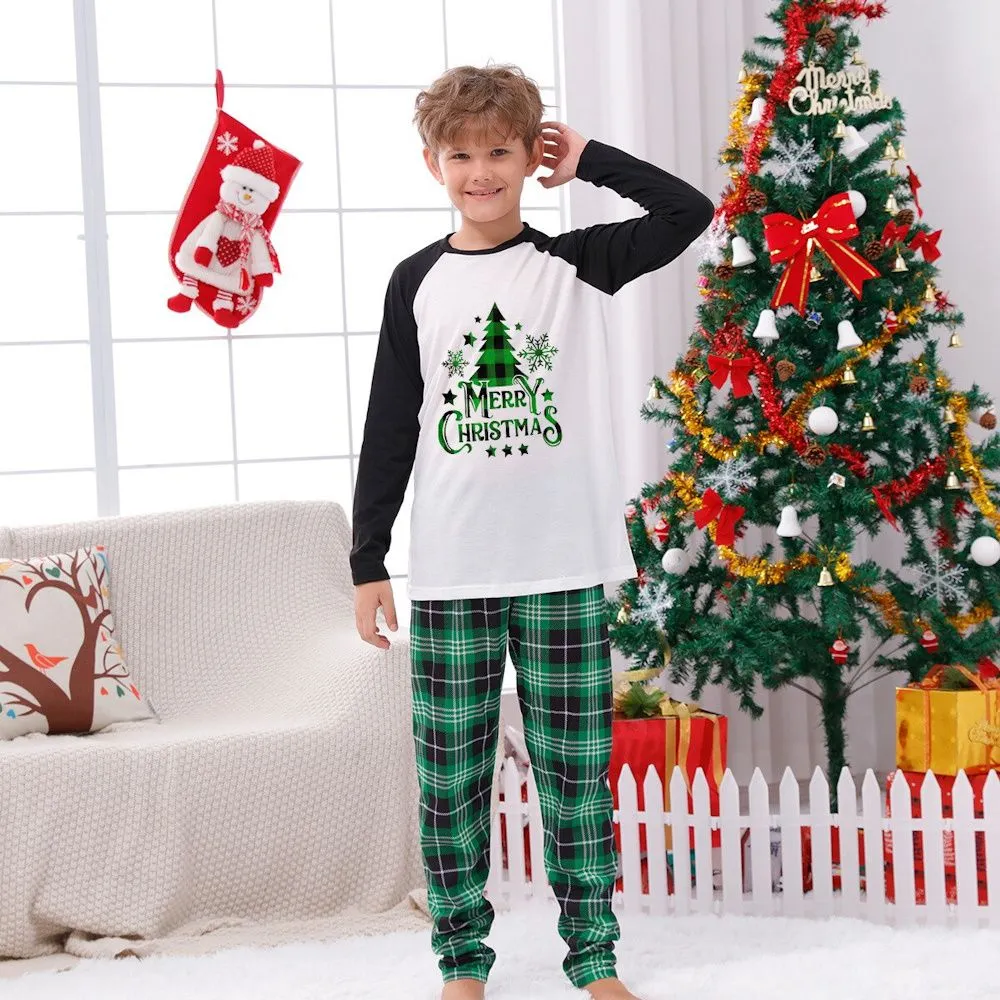 Green Christmas Tree Family Matching Pajama Set