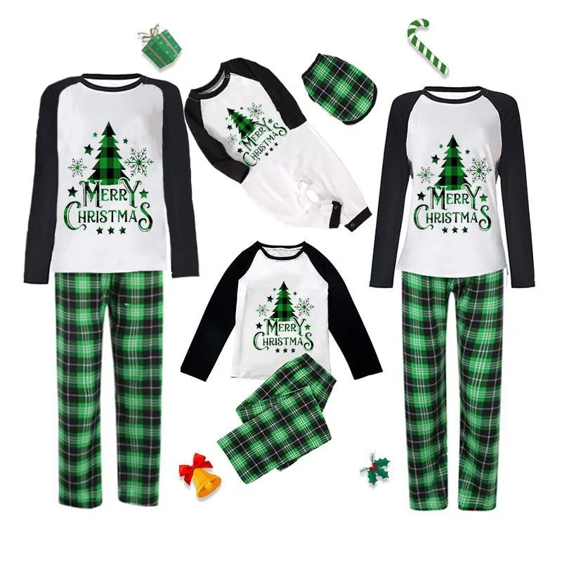 Green Christmas Tree Family Matching Pajama Set