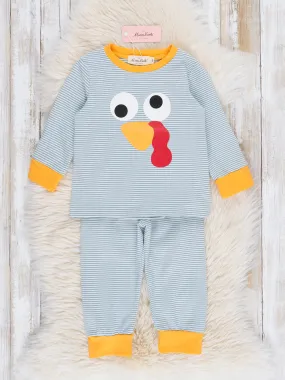 Grey Striped Turkey Pajamas