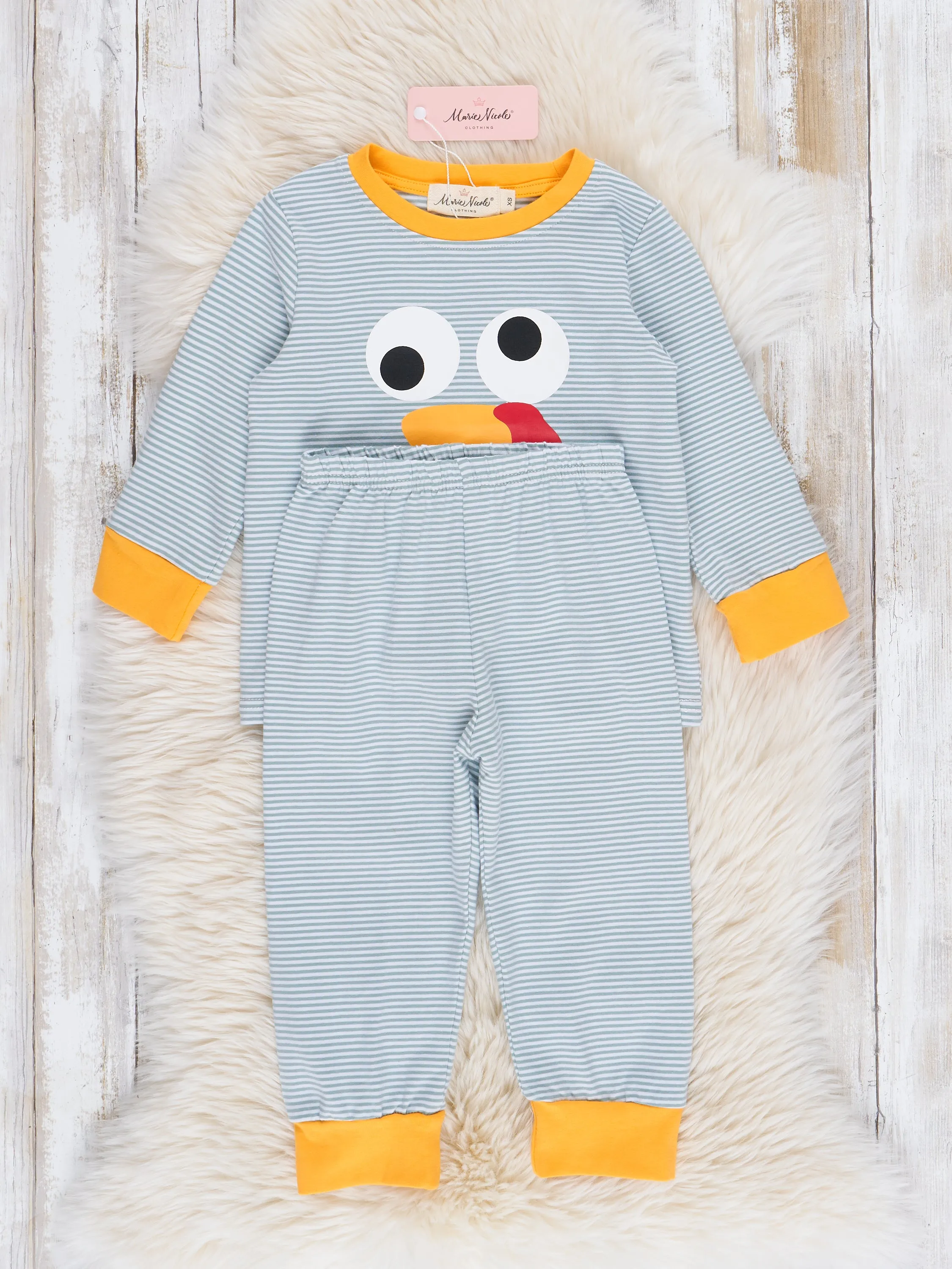 Grey Striped Turkey Pajamas