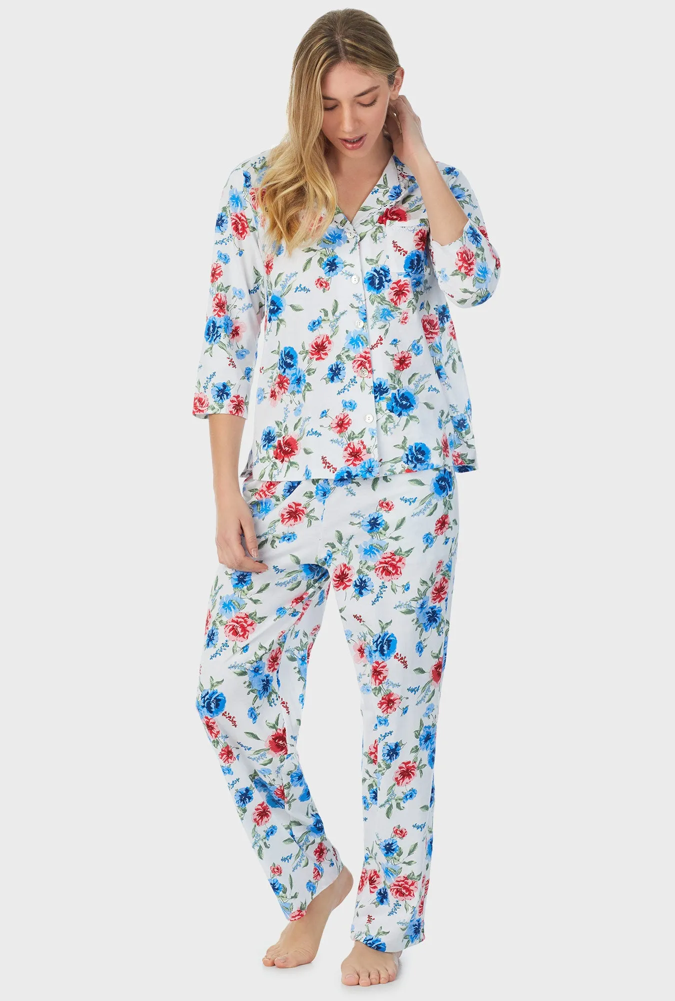 Icy Floral Long Pajama Set