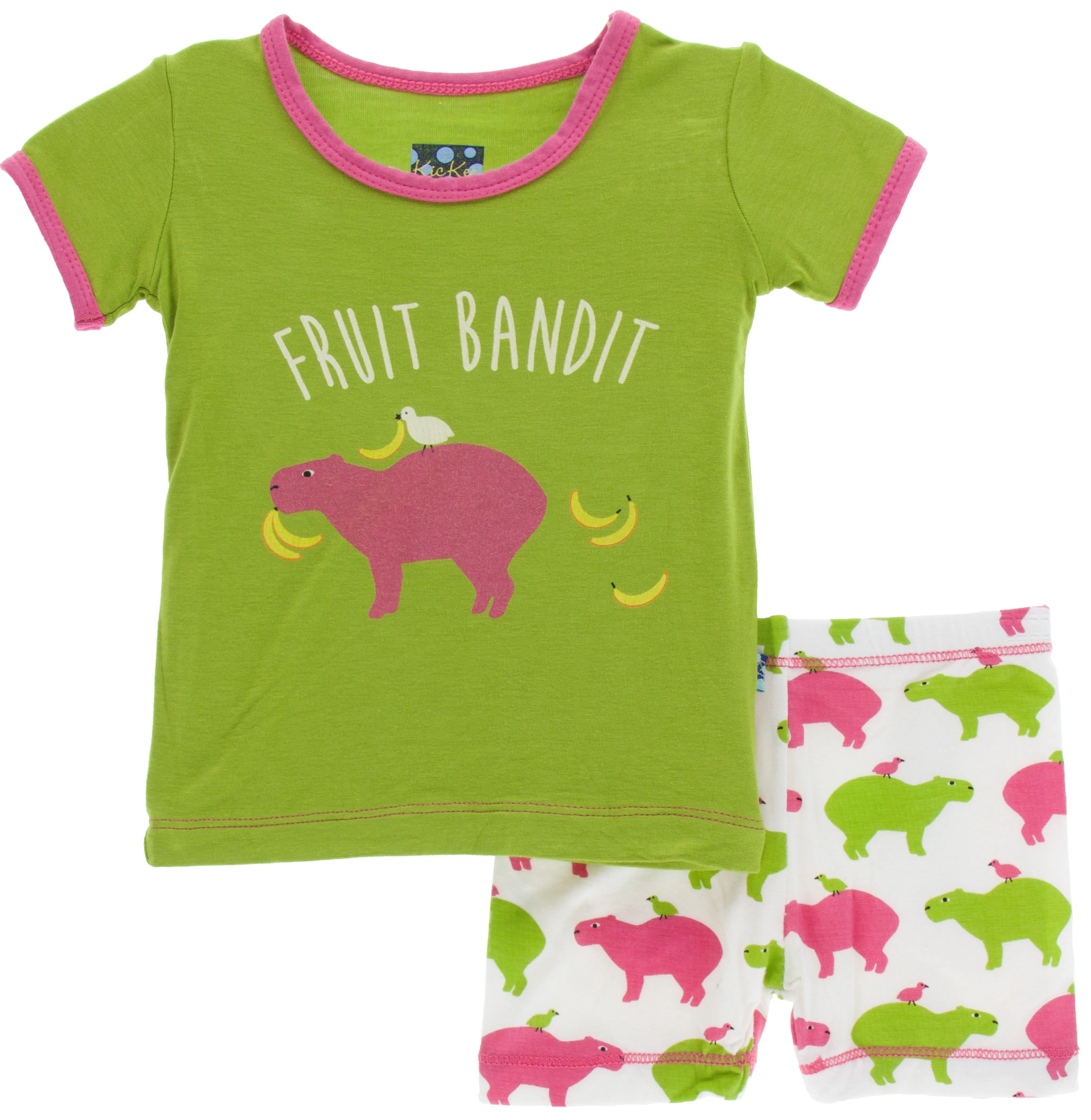 KicKee Pants Natural Capybara S/S Pajama Set with Shorts