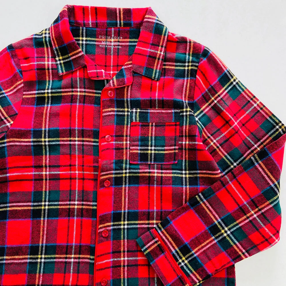 Kids Checked Flannel Night Pyjama Set (4-14 Years)