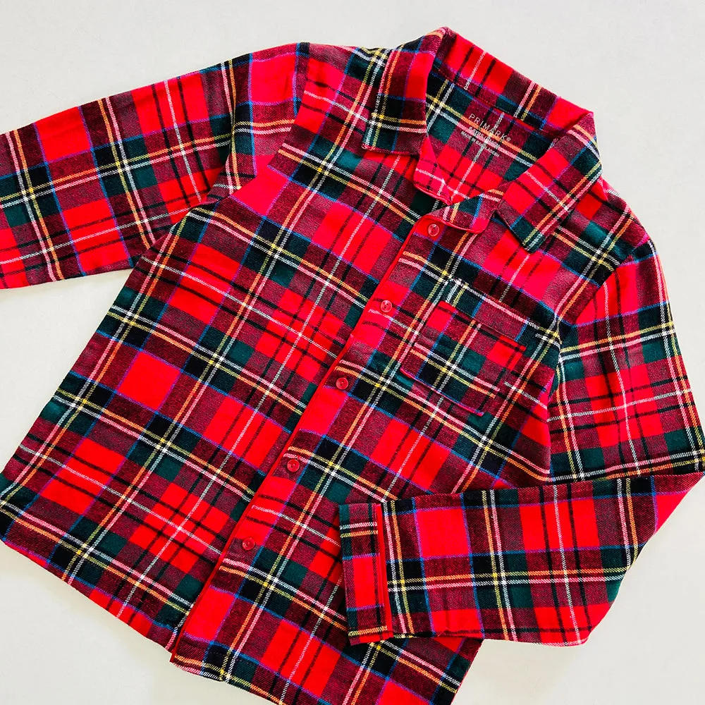 Kids Checked Flannel Night Pyjama Set (4-14 Years)