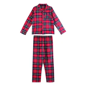 Kids Checked Flannel Night Pyjama Set (4-14 Years)