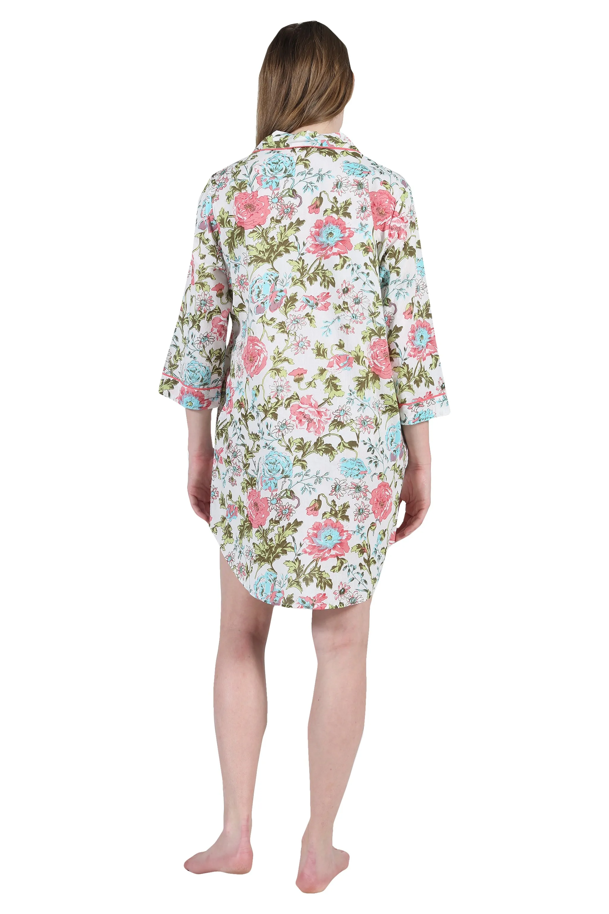 La Cera English Garden Print Nightshirt