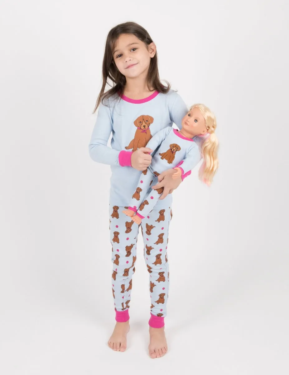 Matching Girl and Doll Cotton Puppy Pajamas