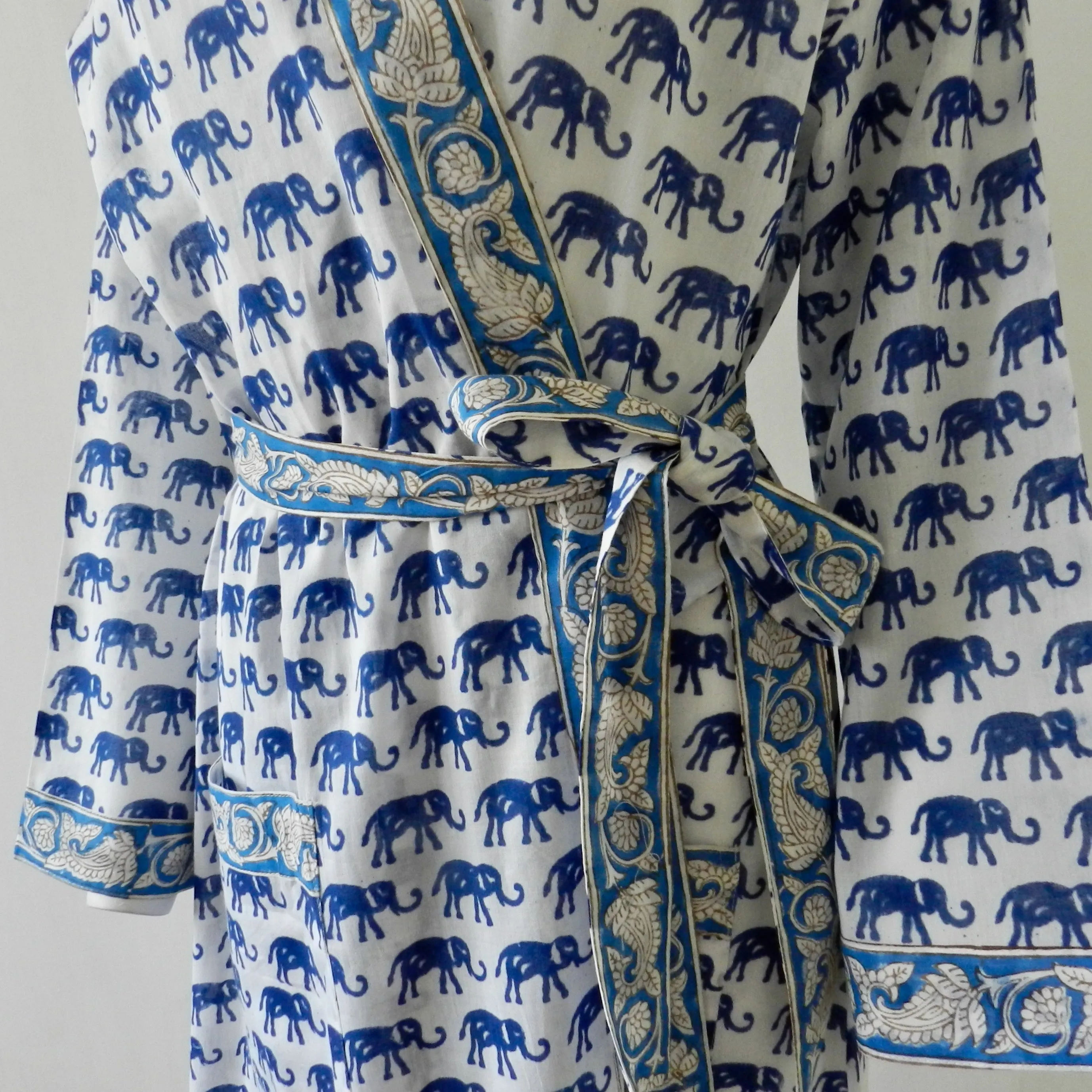 Matching Mum Robe and Baby Blanket in Blue Elephant