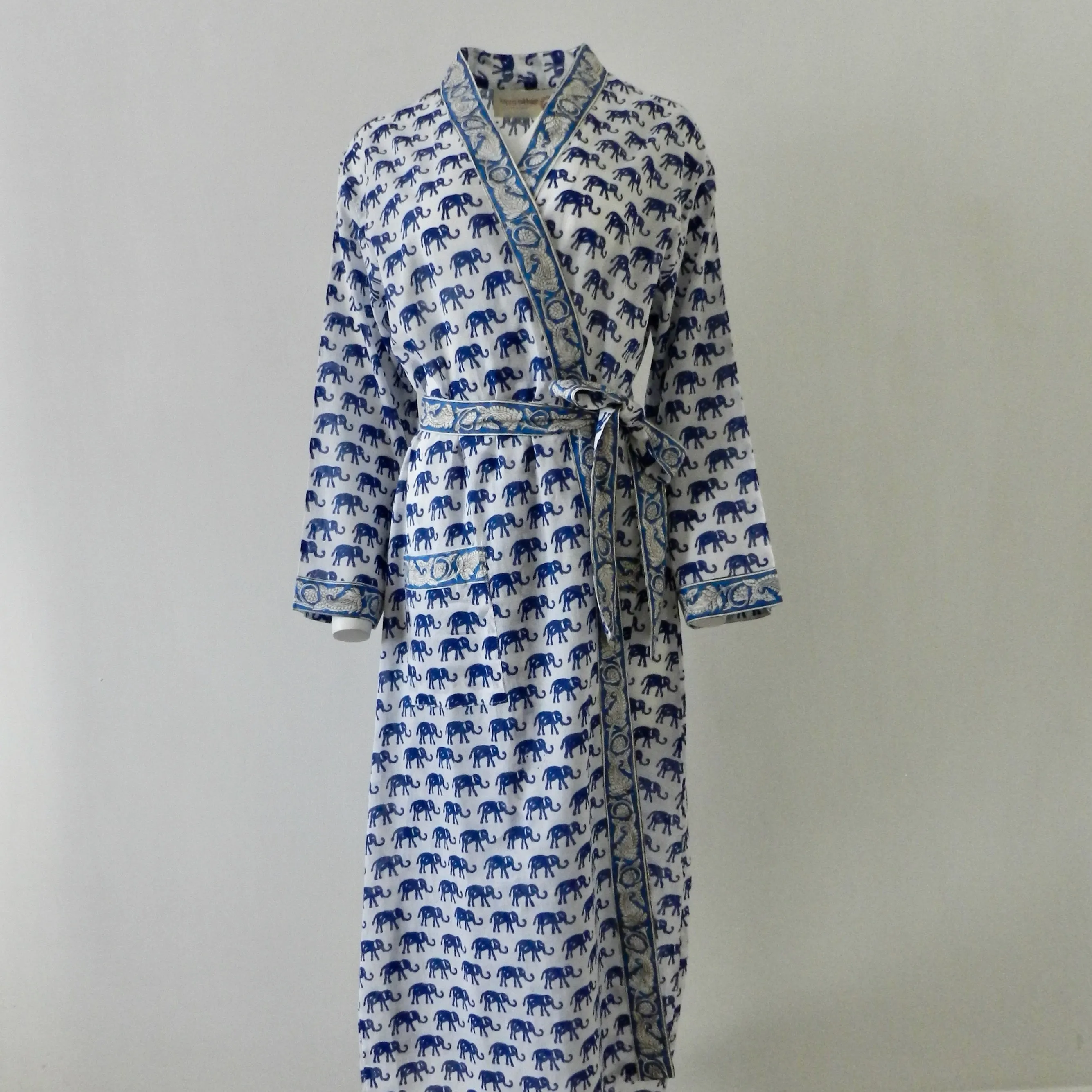 Matching Mum Robe and Baby Blanket in Blue Elephant