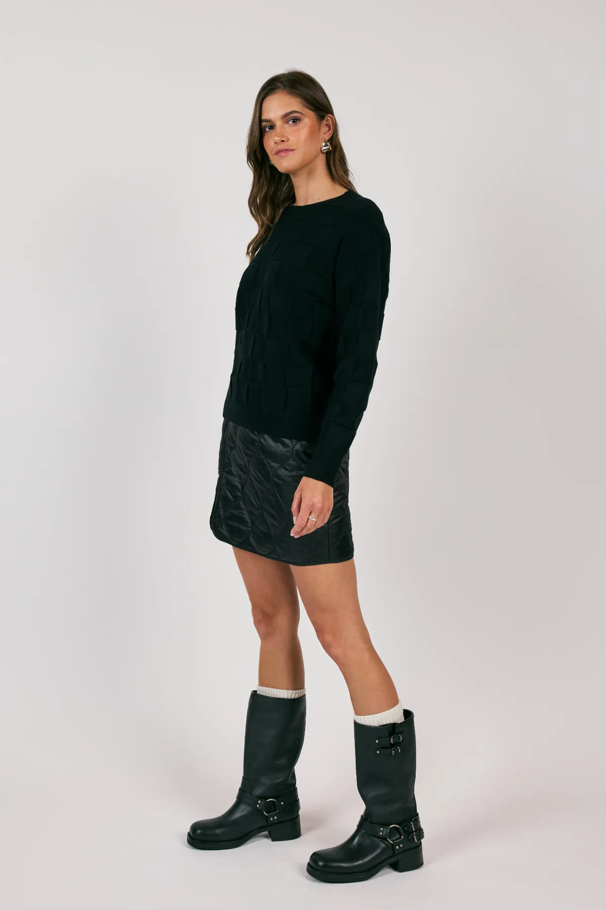 New Horizons Quilted Mini Skirt