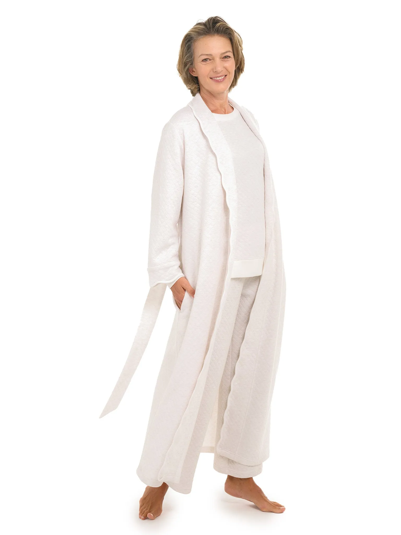 Oatmeal Quilted Classic Robe