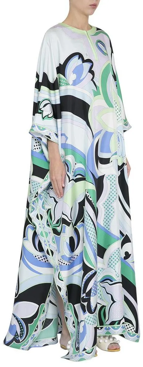 Oversized Printed Kaftan Dress