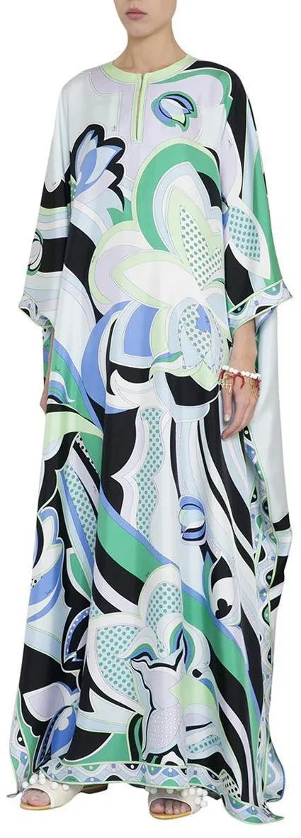 Oversized Printed Kaftan Dress