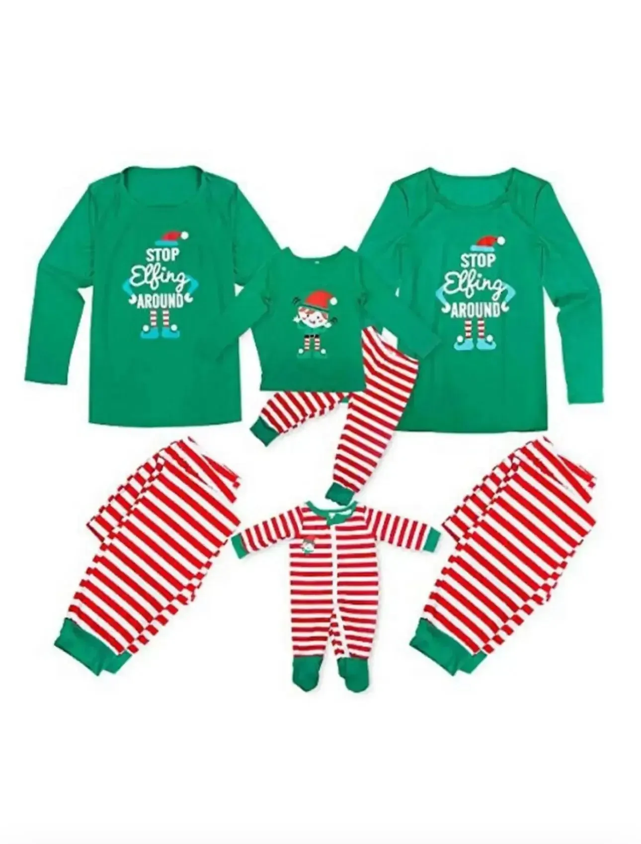 (PRE ORDER) DAD STOP Elfing AROUND Green Family Christmas Pajamas Sets Adult mens  Christmas Grinch sleepwear