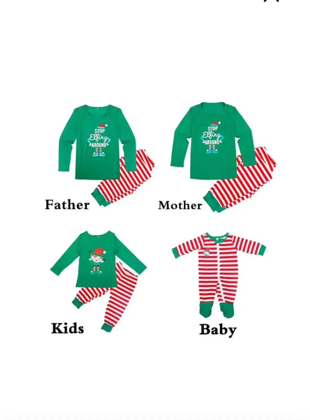 (PRE ORDER) DAD STOP Elfing AROUND Green Family Christmas Pajamas Sets Adult mens  Christmas Grinch sleepwear