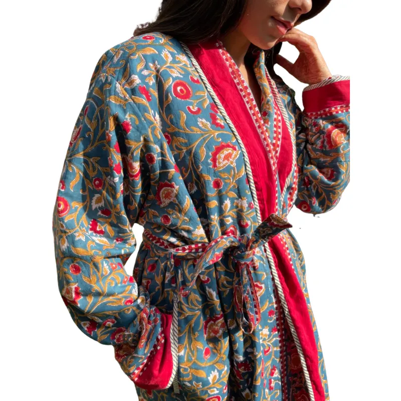 Ranibagh Quilted Cotton Robe