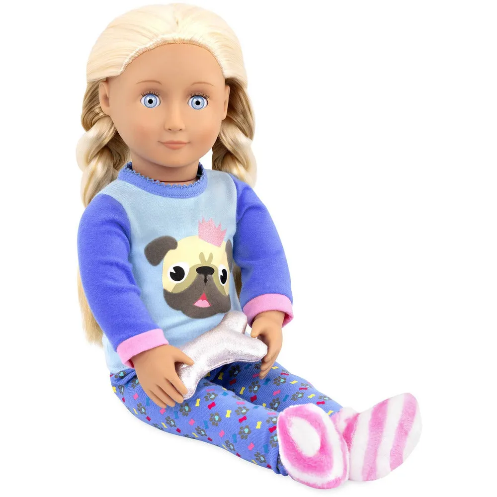 Regular Pajama Outfit for 18" Dolls - Pug-jama Party