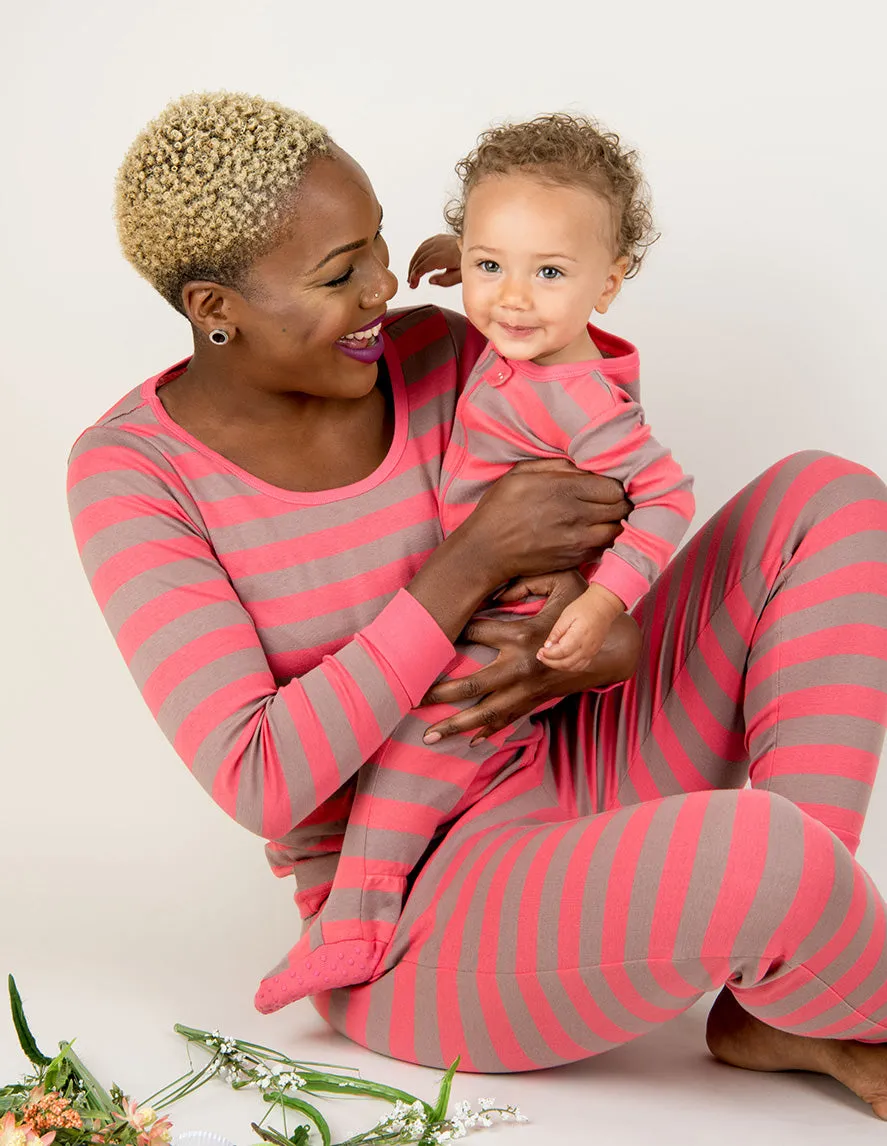 Rose & Antler Stripes Matching Family Pajama Set