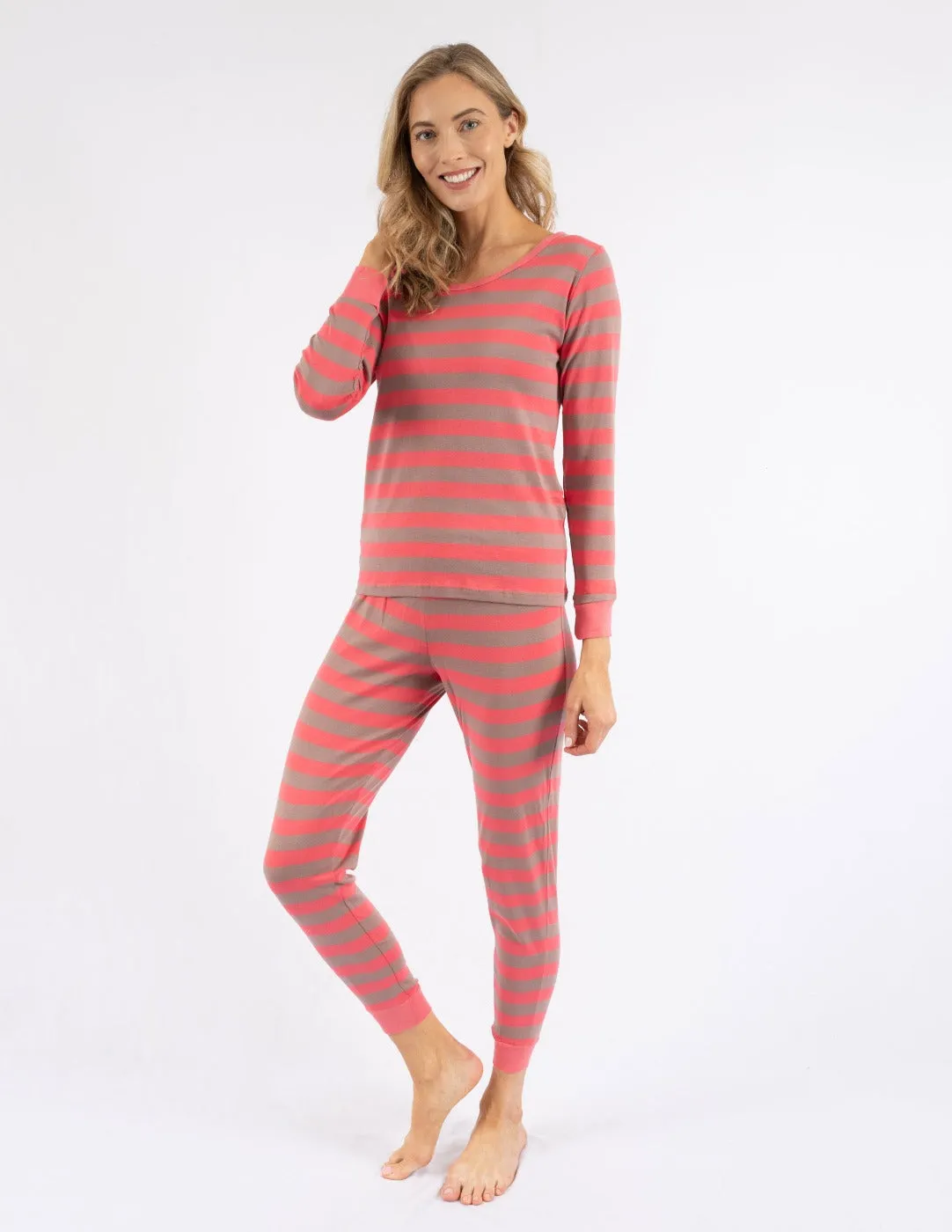 Rose & Antler Stripes Matching Family Pajama Set