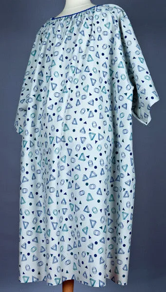 Royal/Teal GeoPrint 5XL Patient IV Hospital Gown (6 PACK)