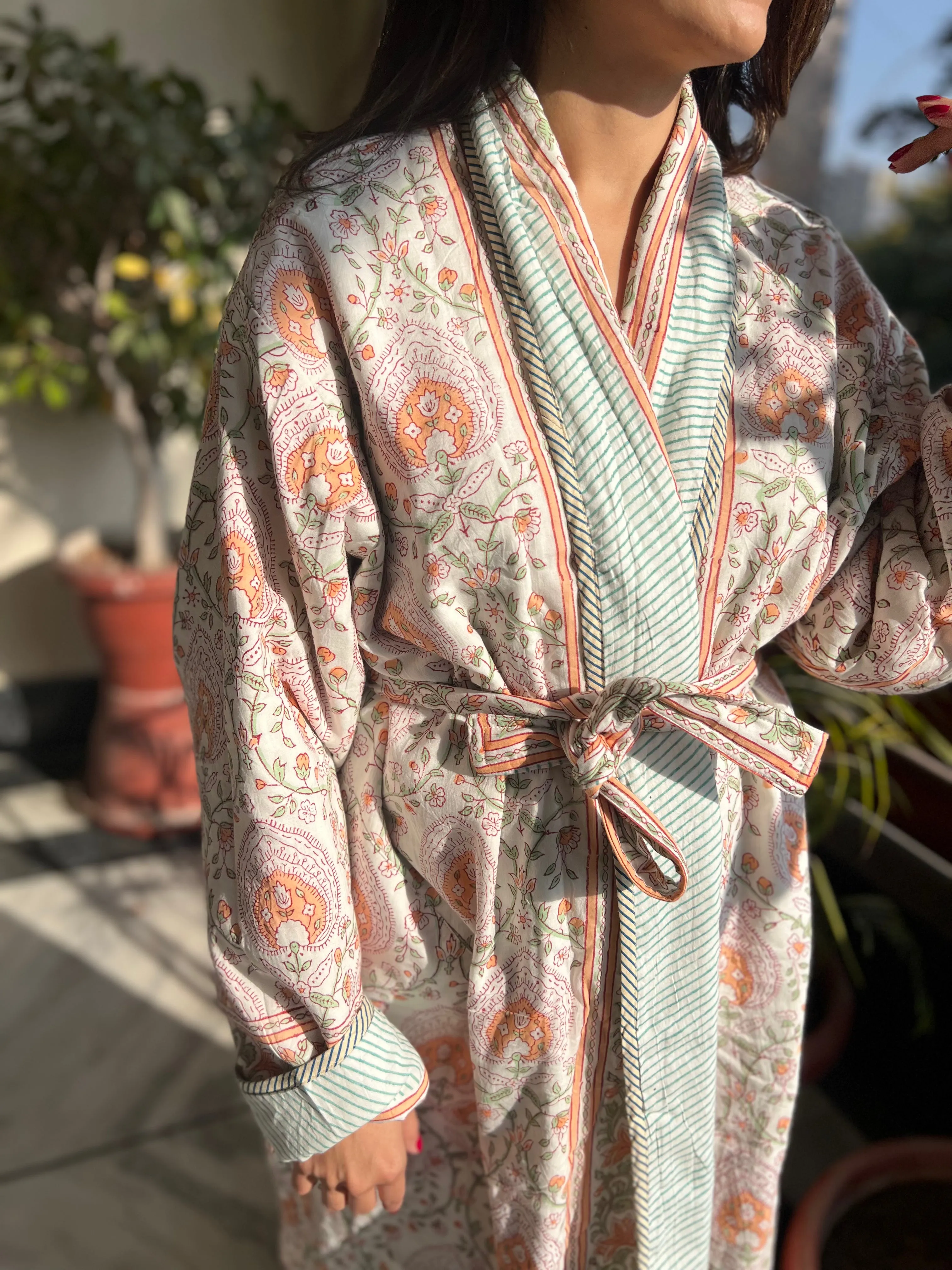 Santra Quilted Cotton Robe