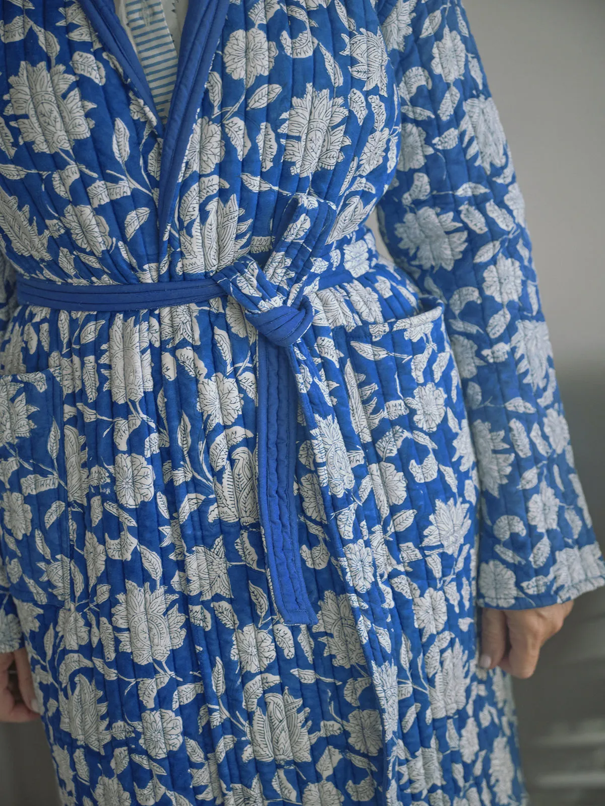 Sapphire Champaca Quilted Robe