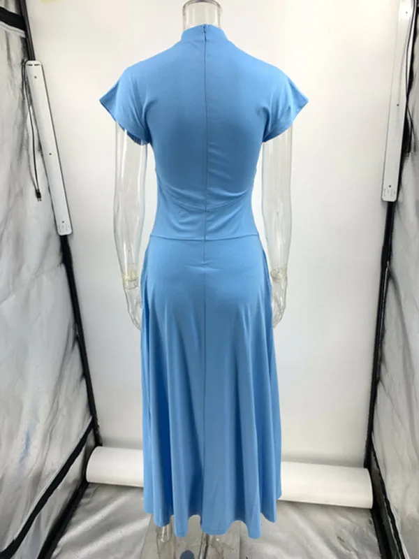 Sky Blue Ballet Midi Dress for Events & Date Nights