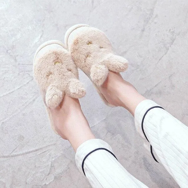 Sleepy Bunny Plush Slippers