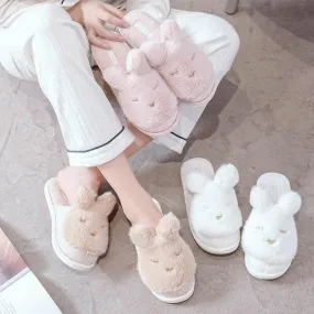 Sleepy Bunny Plush Slippers