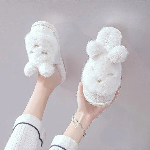 Sleepy Bunny Plush Slippers