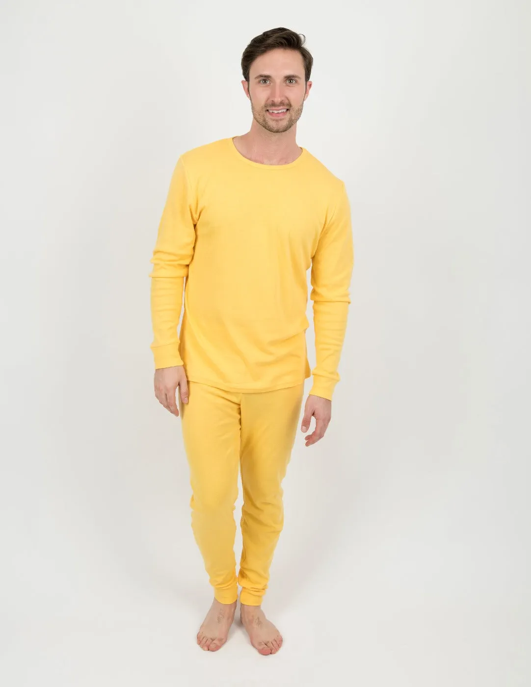 Solid Color Yellow Matching Family Pajama Set