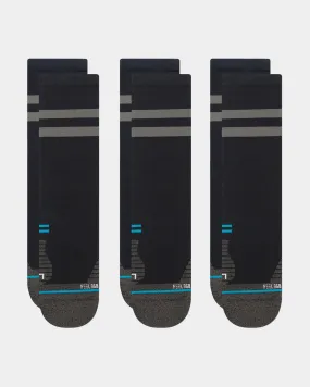 Stance Run Light Crewcut 3 Pack Socks Black