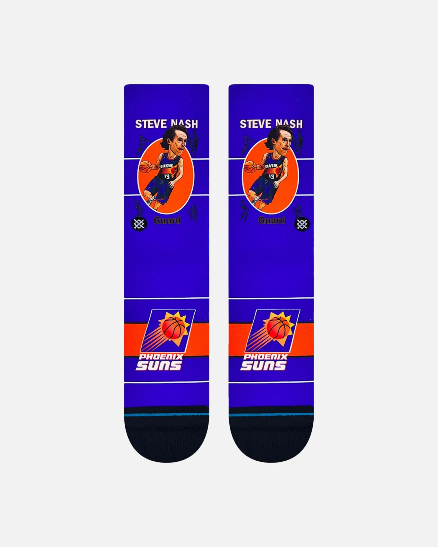 Stance X NBA Phoenix Suns Steve Nash Retro Bighead Crewcut Socks Multi