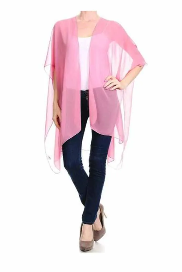 Summer Breeze Solid Kimono in Peach