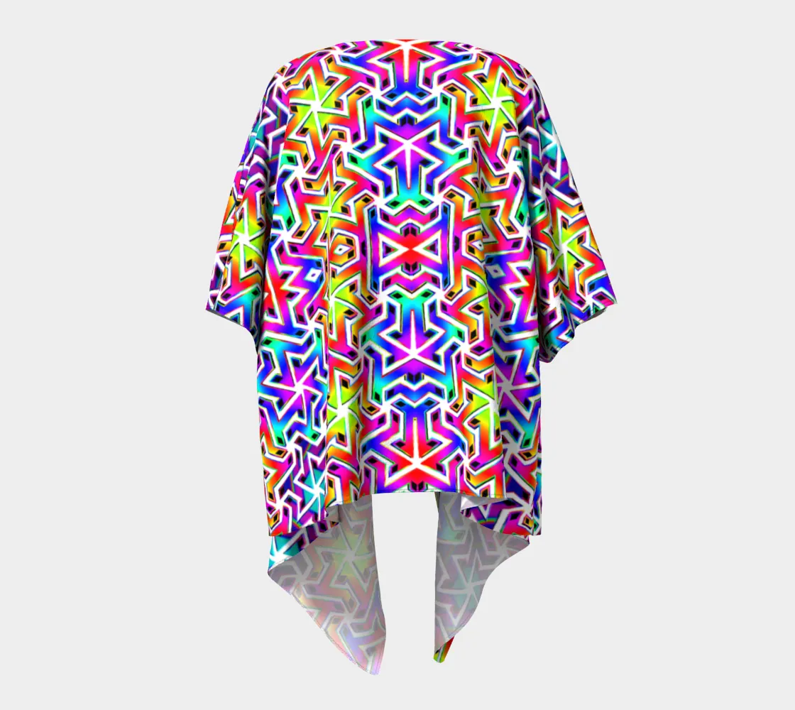 Tessellated Matrix Draped Kimono