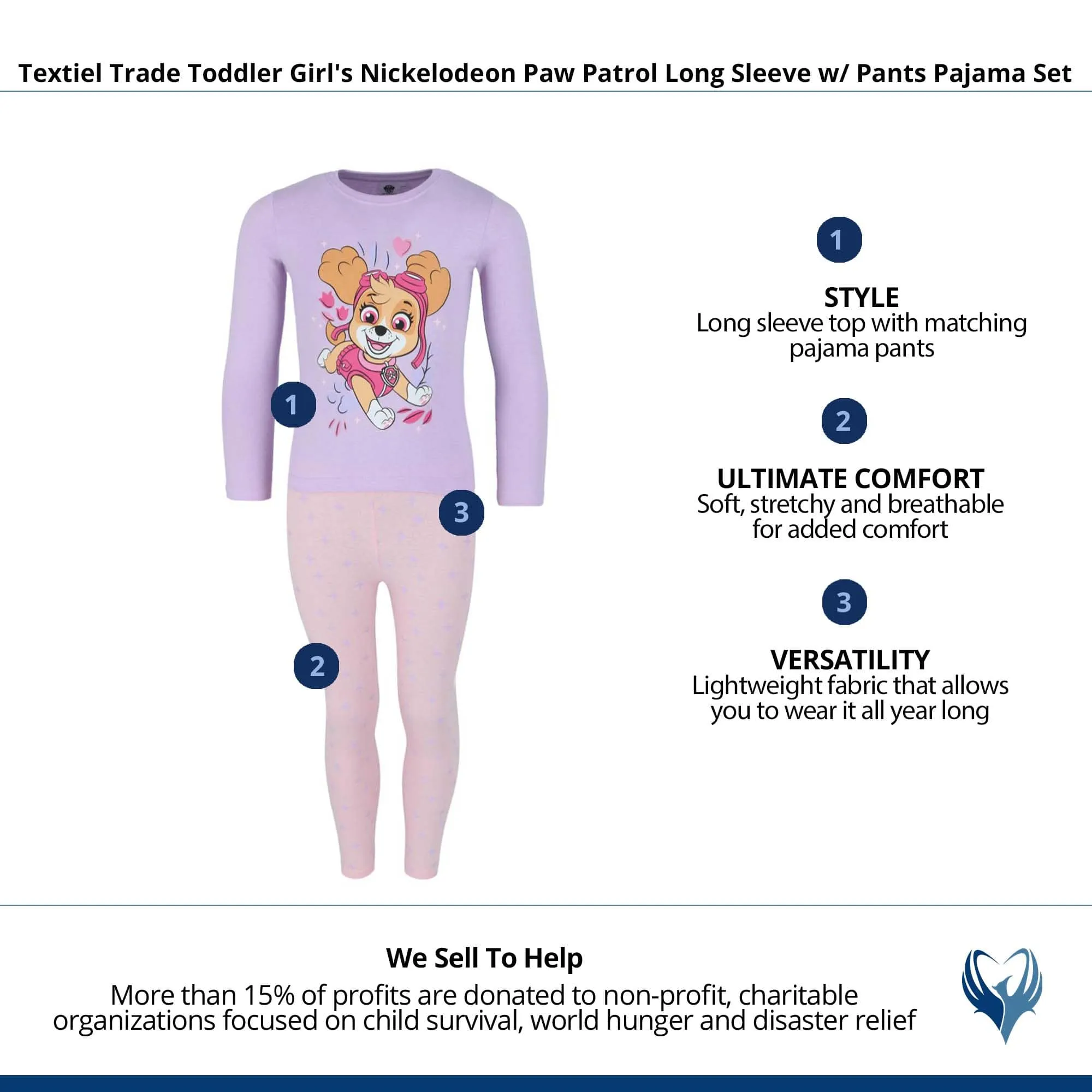Textiel Trade Toddler Girl's Nickelodeon Paw Patrol Long Sleeve w/ Pants Pajama Set